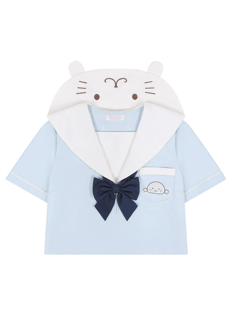 Small Seal 3D Soft Embroidered Navy JK Uniform Set