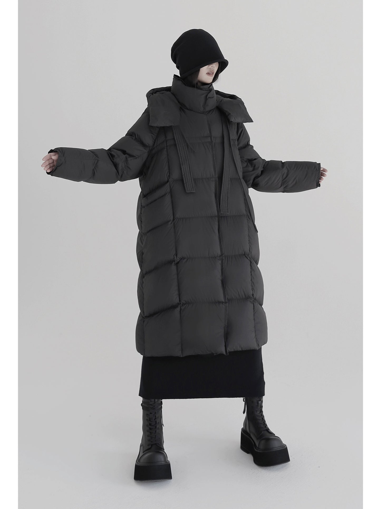 Mid-Length White Duck Down Jacket for Outdoor Warmth (Winter)