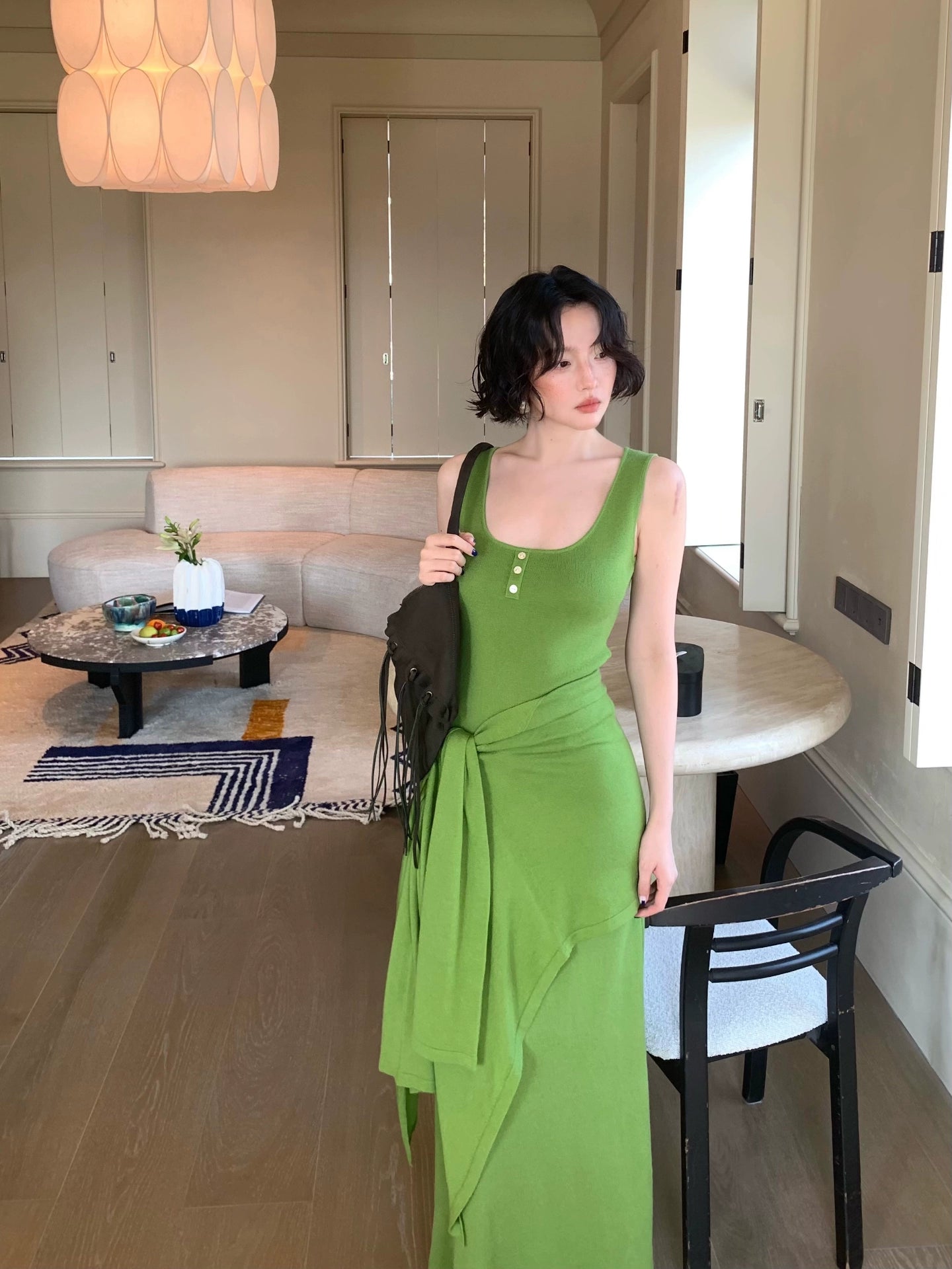 Qingman Knit Cardigan, Camisole & Skirt Three-Piece Set – Hong Kong Retro