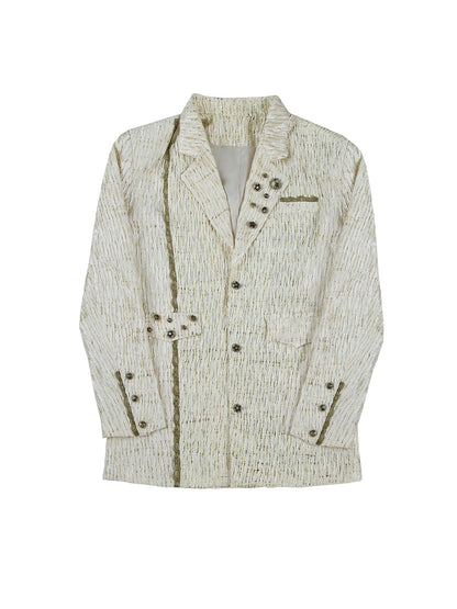 Loose Texture Button Sports Jacket | Oversized Retro Design