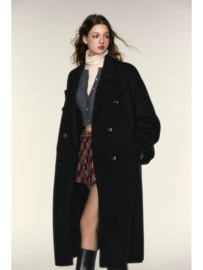 Handmade Australian Wool Long Coat - Lazy Quality