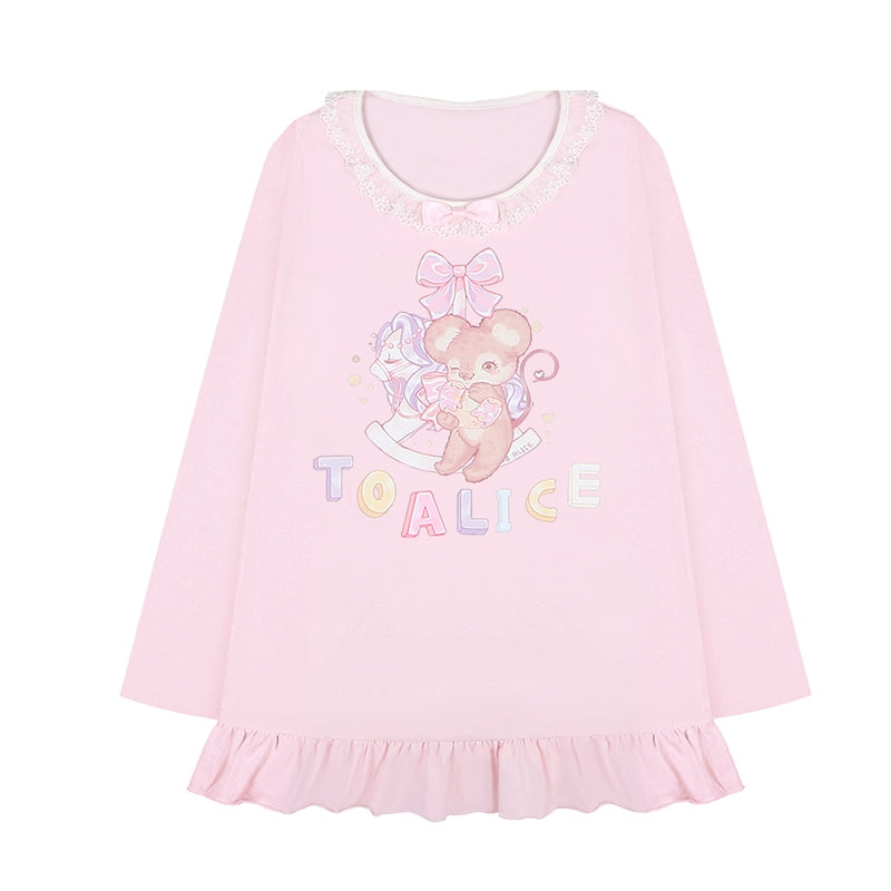 Bobo Sweet Mouse Lace Printed T-Shirt