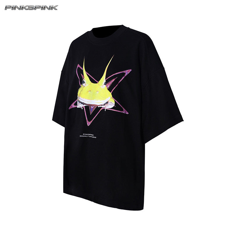 Rock Frog Graphic Loose-Fit Punk Y3K Unisex Tee
