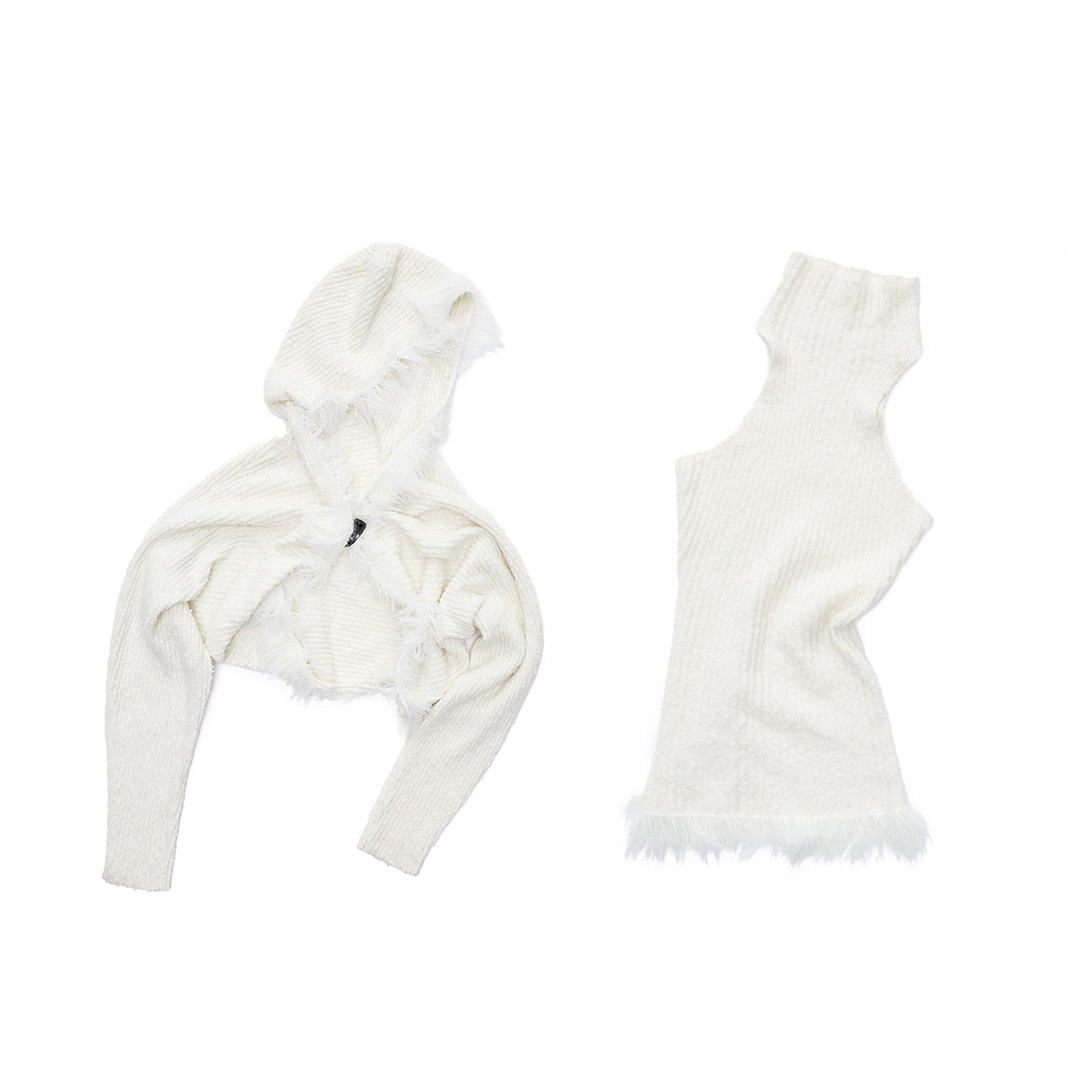 Faux Mink Tassel Knit Vest
