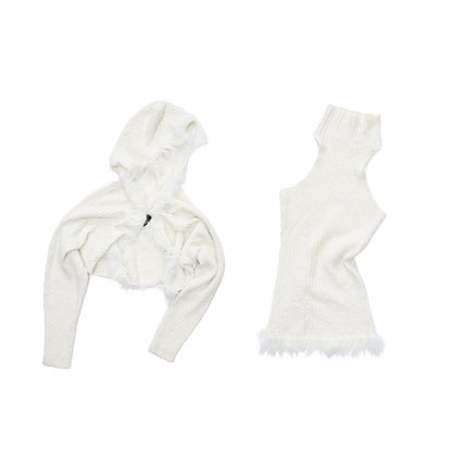 Faux Mink Tassel Knit Vest