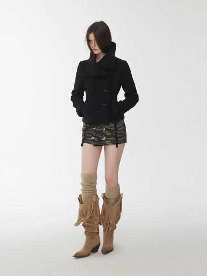 Wool Blend Cropped Jacket