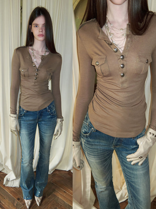 Henley Knit Mini Dress