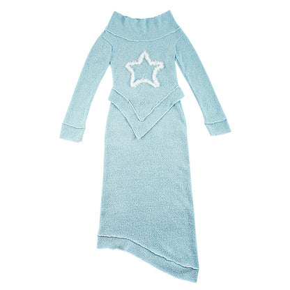 Comfy Plush Star Baby Blue Set