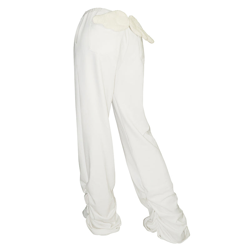 Good Fit Stacked Guard Pants Angel Wings Decoration