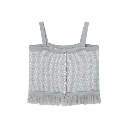 Love Buckle Tassel Top de punto