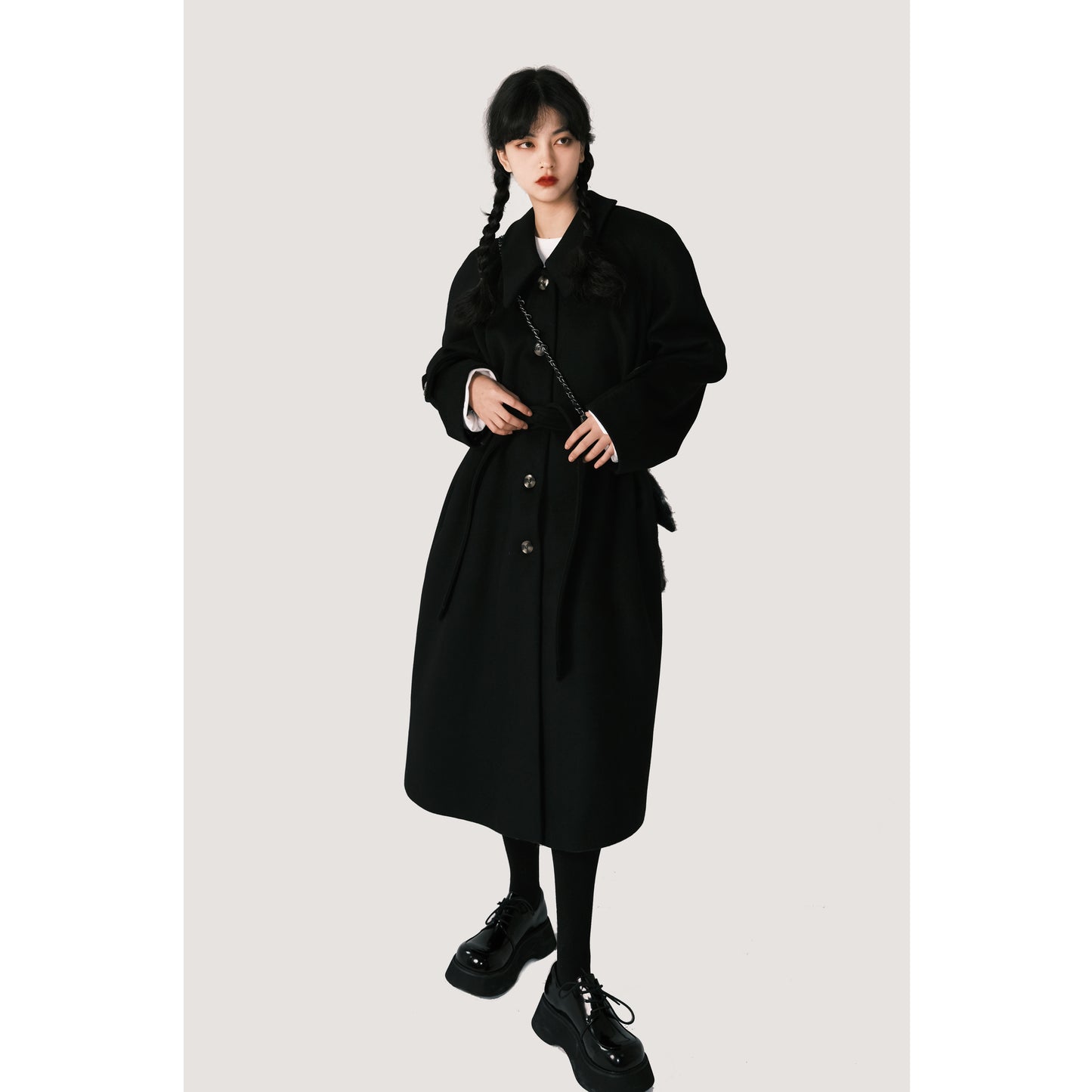 Cocoon Double Sided Wool Coat - Thickened