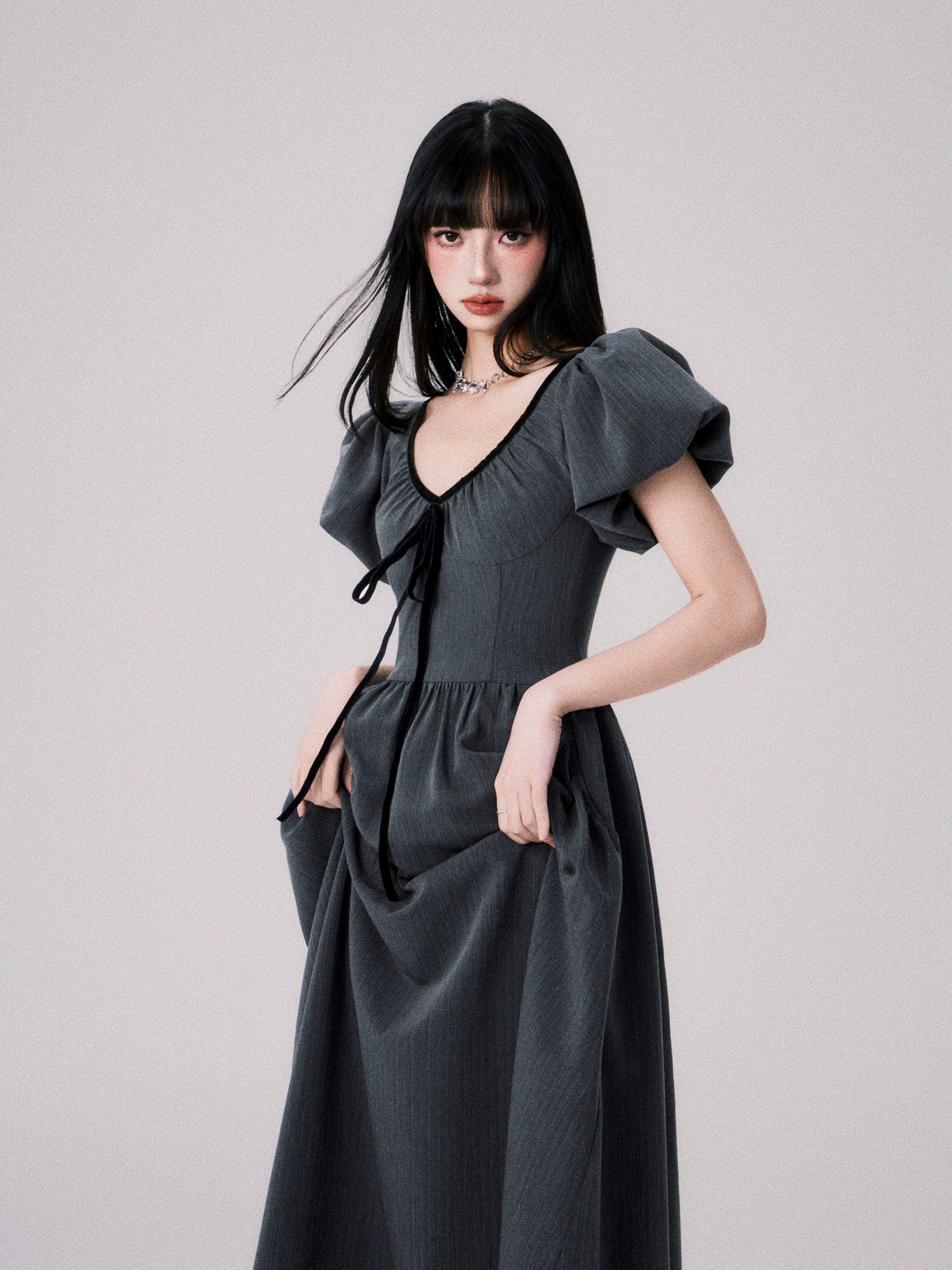 french grey maxi dress ALMA FRENCH GRAY MAXI DRESS | CULT MIA