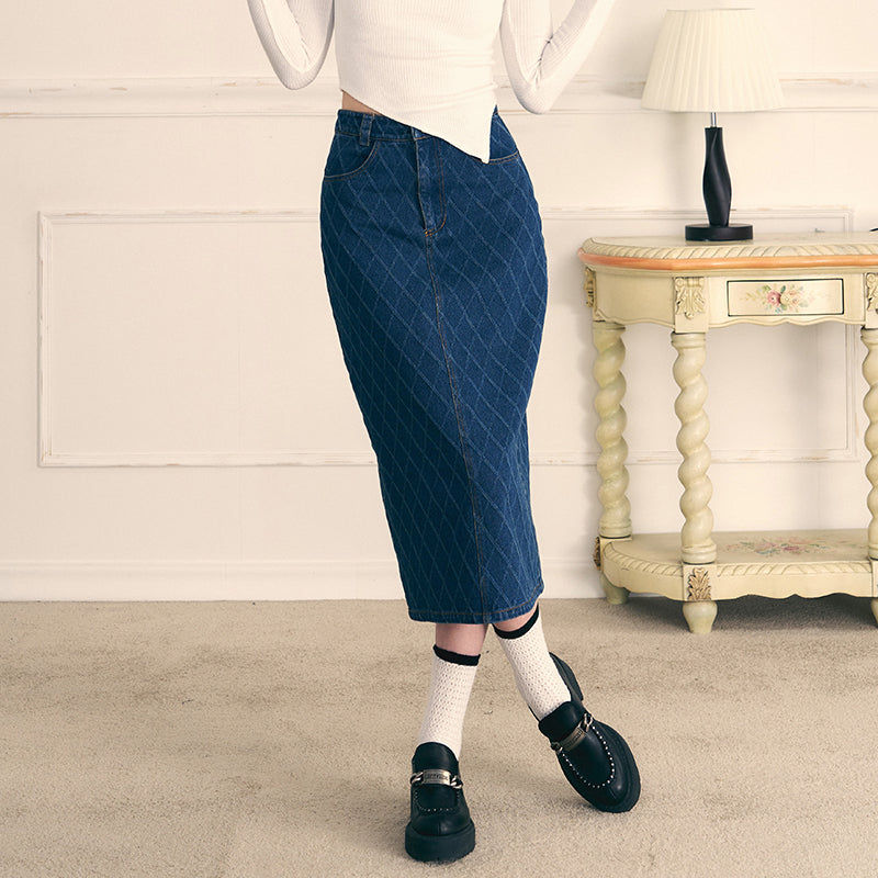 Diamond Denim Dress -Stylish skirt – Serendute