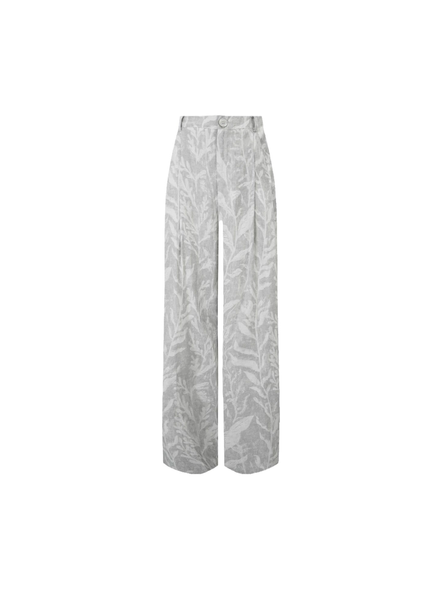 [Cloud Ink Trace] French Printed Slim-Fit High-Waist Trousers