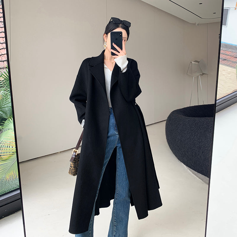 Mid-Length Wool Coat Set