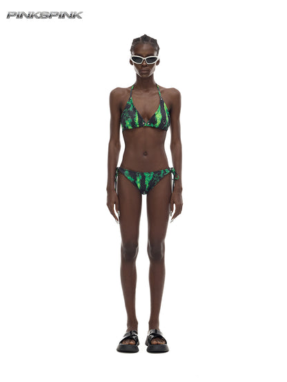 2025AW Electric Moon Flame Neon Green Swimsuit