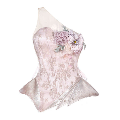 Silver Floral Corset Bustier | Elfcore Fairy Armor Top