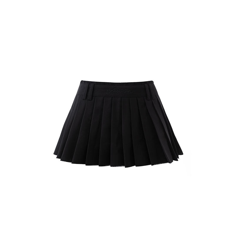 Check Pleated Skirt Pants