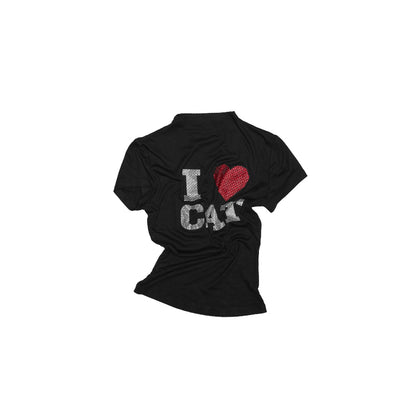 Micro-Diamond High Neck Tee – Slim Cropped Short Sleeve Style