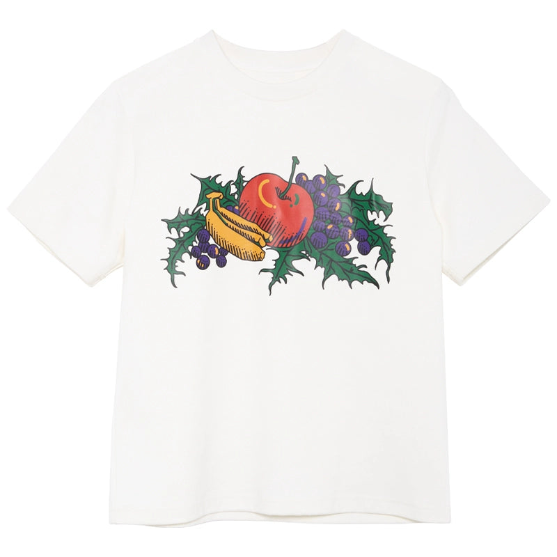 Pintura al óleo Estampado de frutas Camiseta suelta