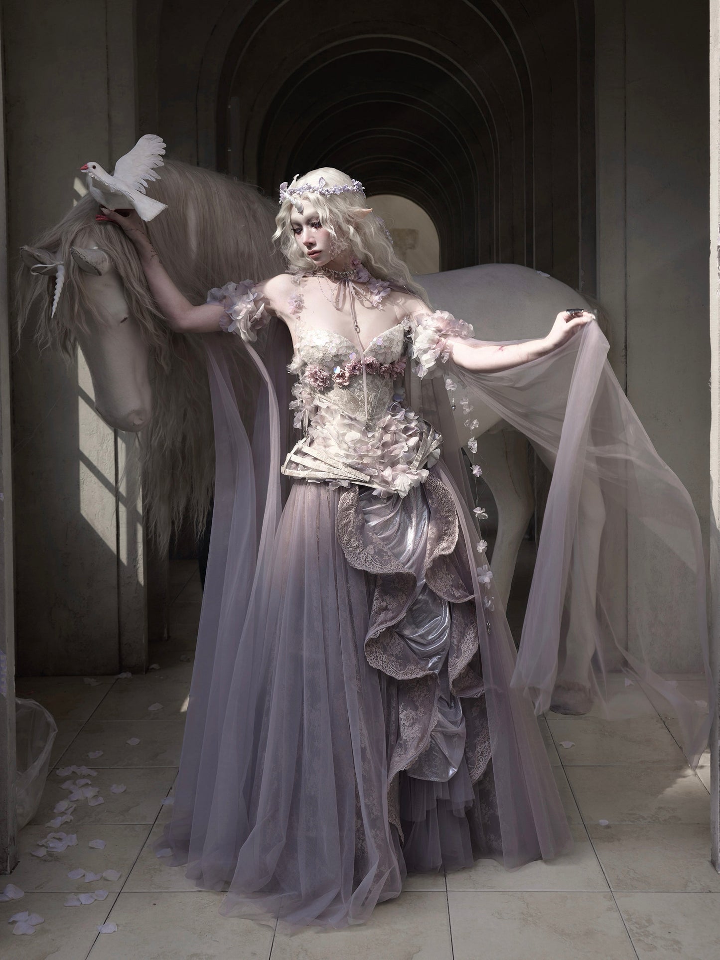 Lace Fairy Maxi Skirt | Couture Single-Layer Princess Skirt