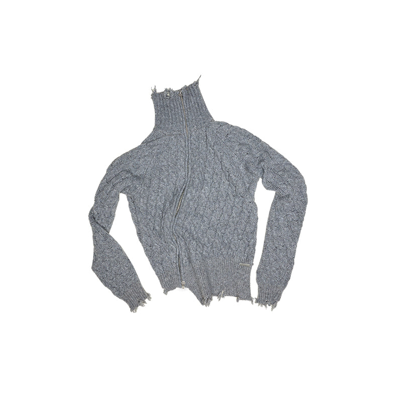 Suede Velvet Cable Cardigan – Midi-Length Designer Knitwear