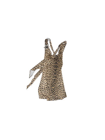 Resort Swing Neck Vest – Twisted Back Strap Cinched Waist Slim Top