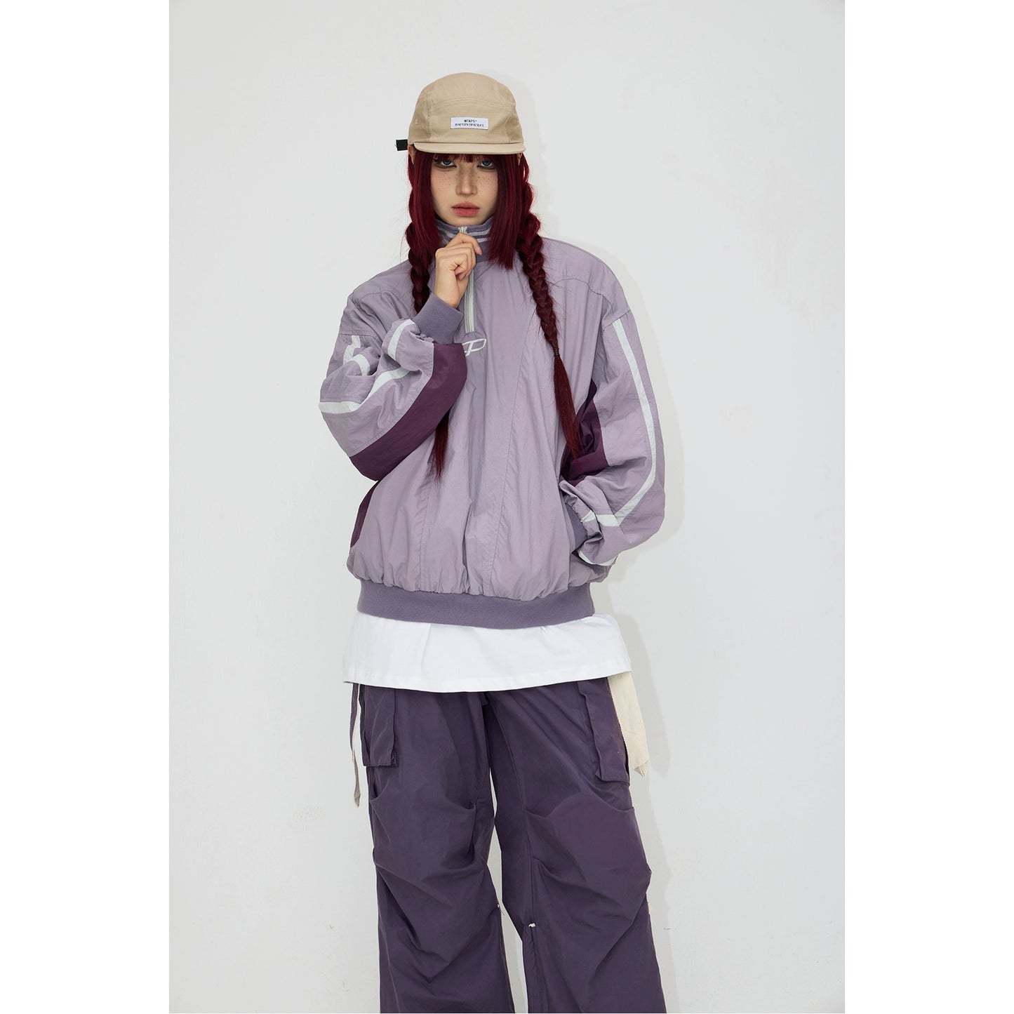 Retro Sports - Stand Up Collar Pullover Coat