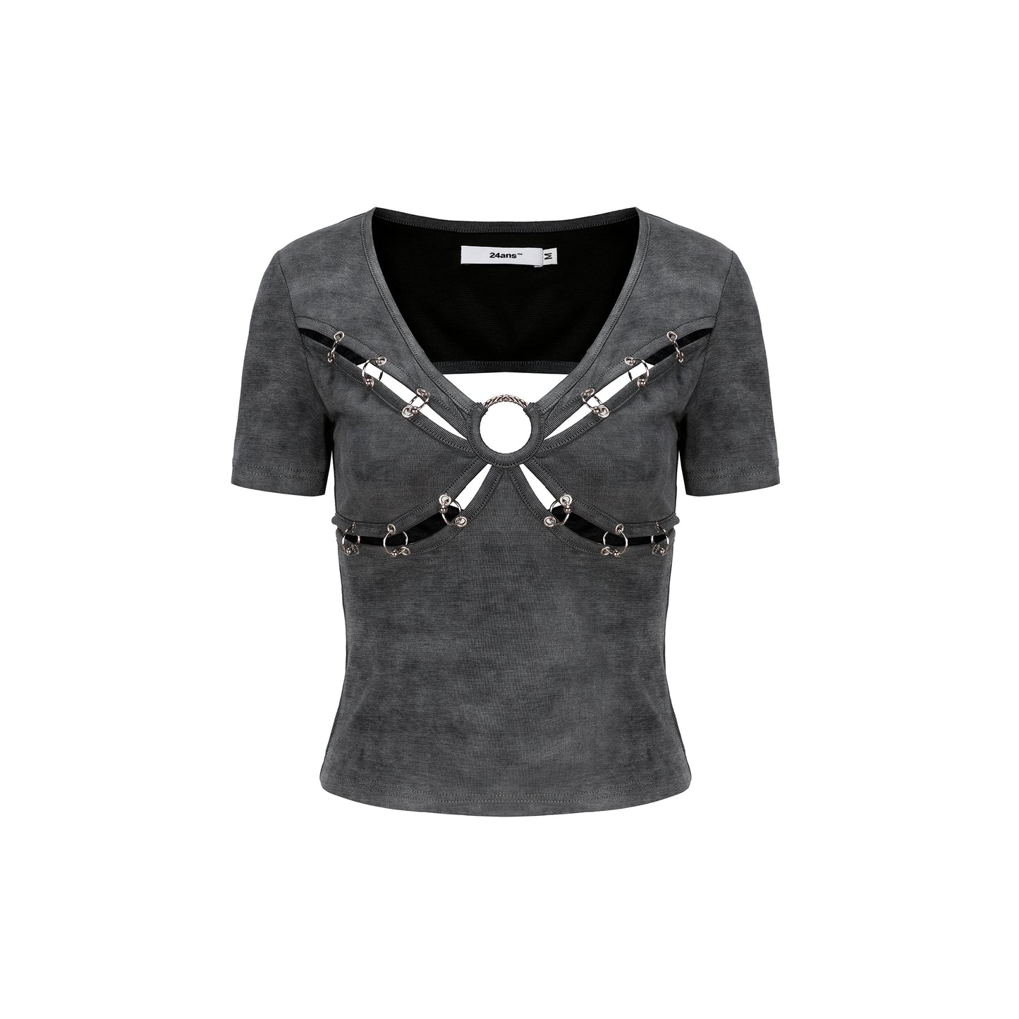 Dark Grey/Light Grey Hoop Small T-shirt