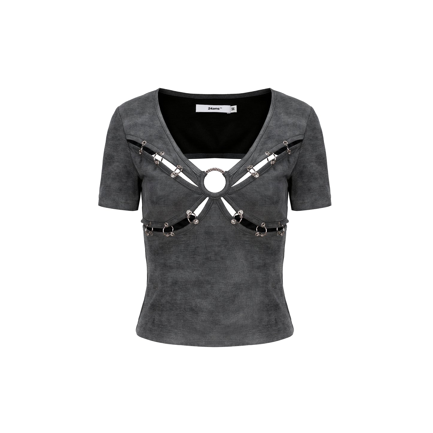 T-shirt a cerchio grigio scuro/grigio chiaro