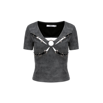 Dark Grey/Light Grey Hoop Small T-shirt