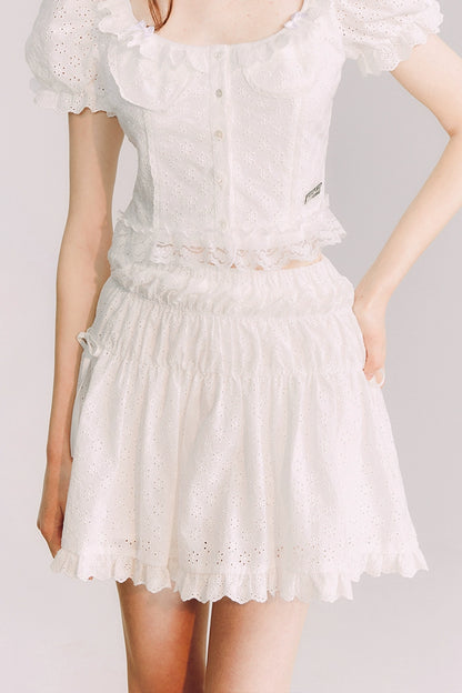 White Sprout Elegance - Hollow Cotton Set