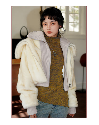 Faux Fur Patchwork Coat