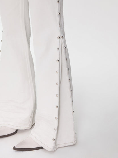 Studded Low-Rise Flared Jeans