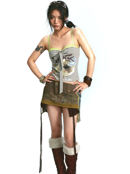 Striped Halterneck Cami – Sporty Knit Style