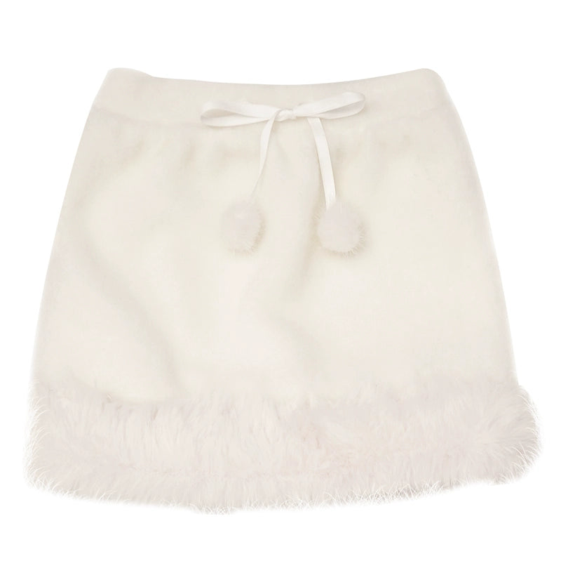 Bowknot Warm Short Skirt