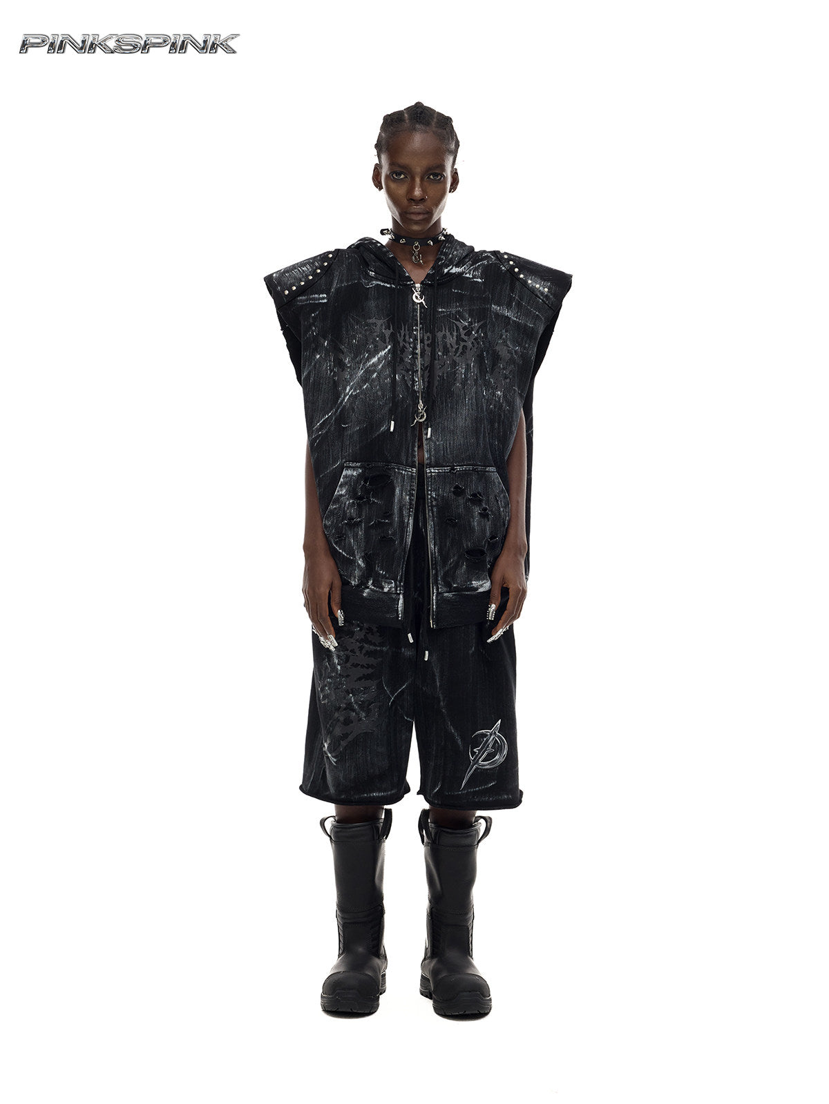 Cat Ear Rock Punk Sleeveless Unisex Y2K Jacket