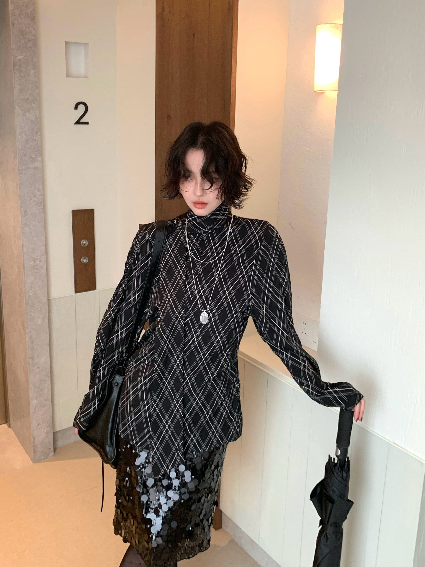 Wine Afternoon Plaid Turtleneck Knit Top – Hong Kong Retro Autumn Statement