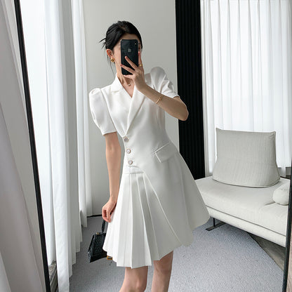 Goddess Style White Suit Dress
