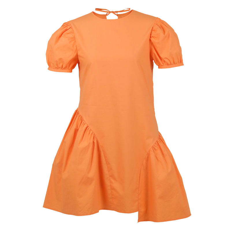 Retro Bubble Sleeve Mini Dress