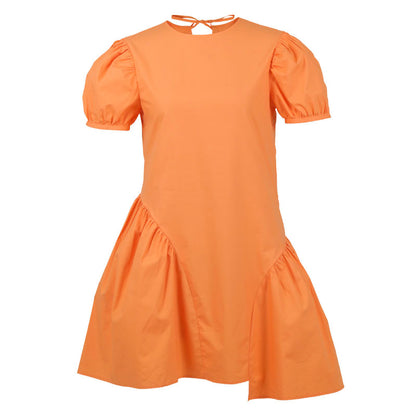 Retro Bubble Sleeve Mini Dress