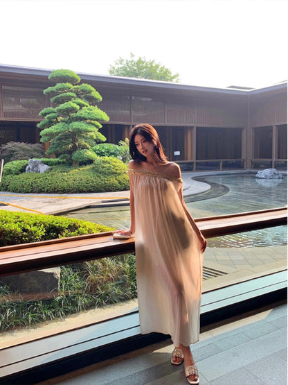 One-Shoulder Diamond Dress – Elegant Wedding Morning Gown