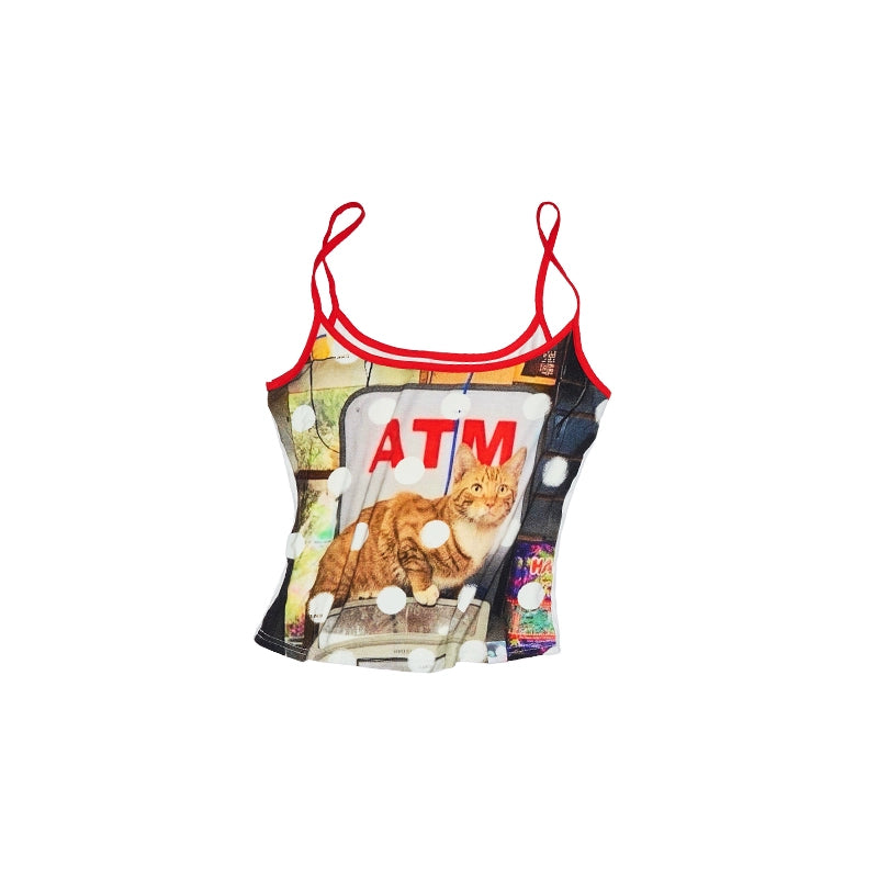 Animal Print Polka Dot Camisole – Slim-Fit Sleeveless Bolero Top