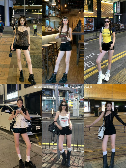 [Minimalist Essential] Black Slim Denim Shorts - Summer Hot Pants