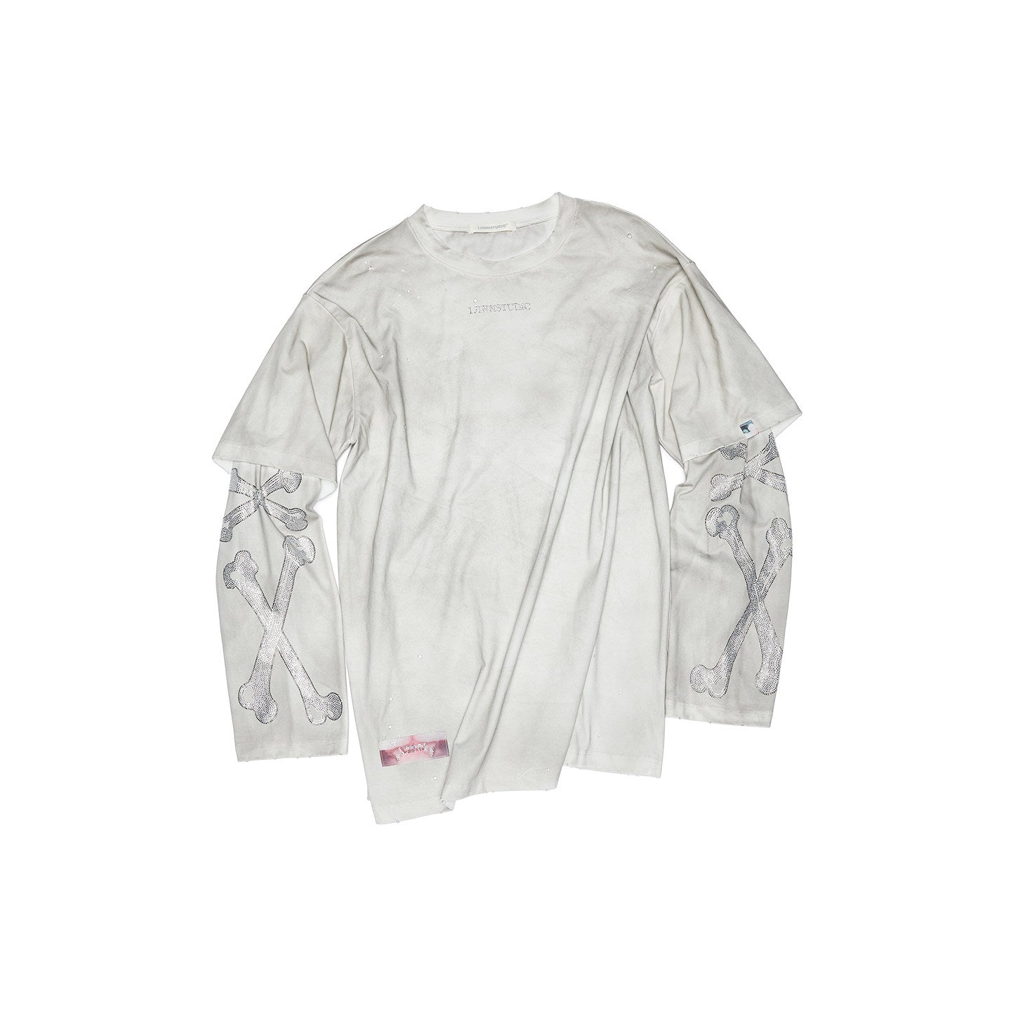 Distressed Faux Layered Long Sleeve Tee