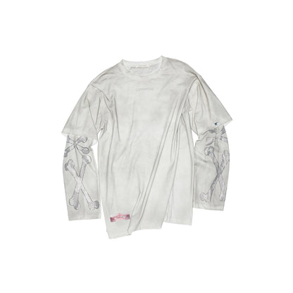 Distressed Faux Layered Long Sleeve Tee
