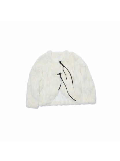 Rabbit Fur Toggle Jacket