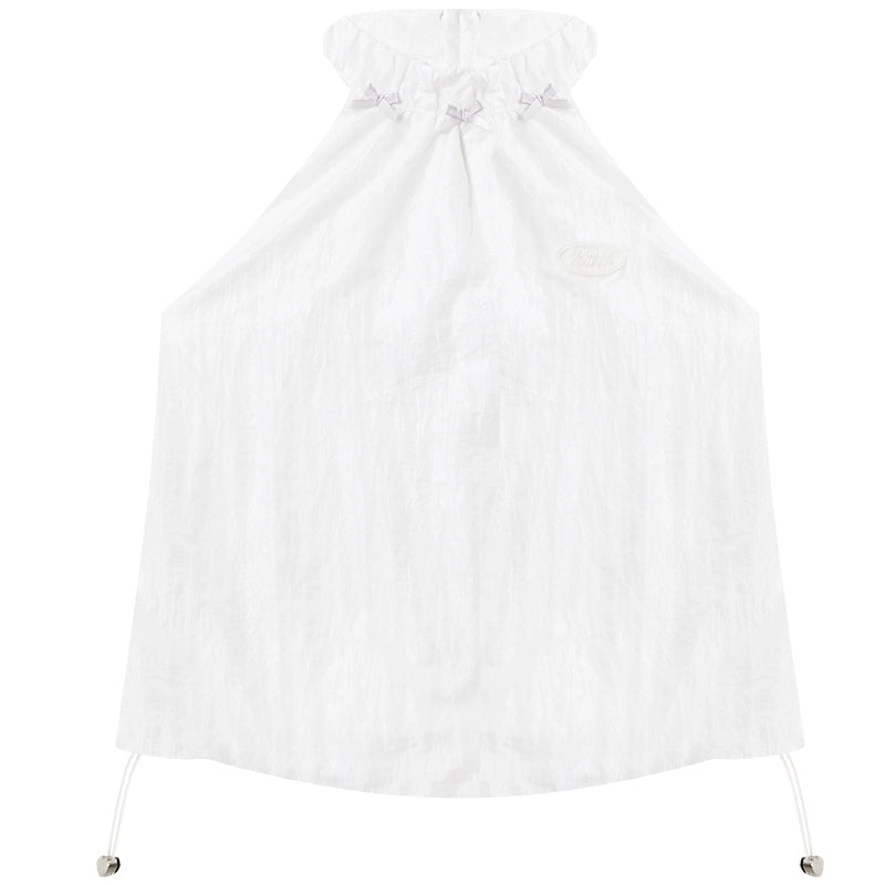 Bow Drawstring Sleeveless Top | Quick-Drying White Strap Design for Summer