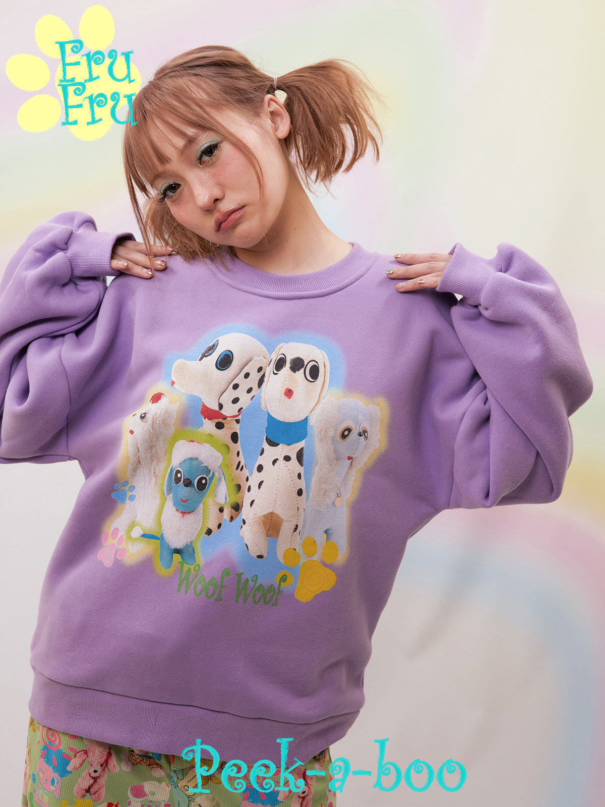 Dalmatian Fleece Sweatshirt | Oversized Purple Winter Pullover