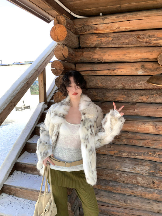 Wild Leopard Mystery Leopard Print Eco Fur Coat